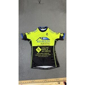 Panache Jersey‎ Mens Small Yellow Black Short Sleeve Cycling Full Zip Sponsors